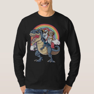 Camiseta Shih Tzu E Unicorn Andam Rex Como Chefe