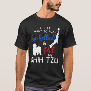 Camiseta Shih Tzu Funny Basbol Proprietário de Cachorro Lov