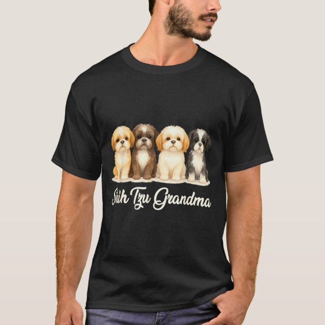 Camiseta Shih Tzu Grandma Cute Dog Lover Gift Funny Women P (Frente)