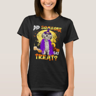 Camiseta Shih Tzu Halloween Alguém Disse Tratar Png