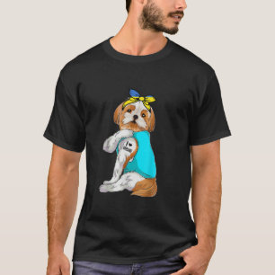 Camiseta Shih Tzu I Love Ucrânia Flag Dog Lover Ucraniano P