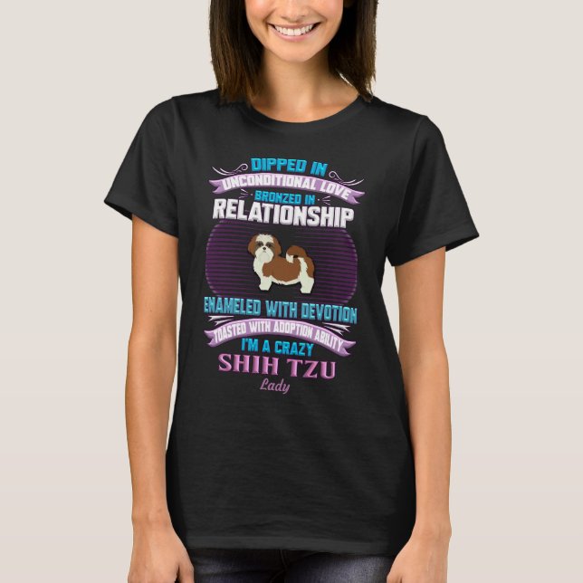 Camiseta Shih Tzu Lady I M A Crazy Shih Tzu Lady (Frente)
