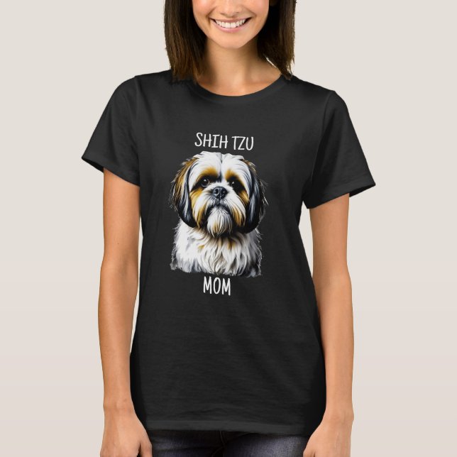 Camiseta Shih Tzu Mãe| Amantes De Cachorros (Frente)