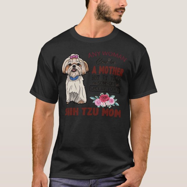 Camiseta Shih Tzu Mãe E Máscara De Rosto (Frente)