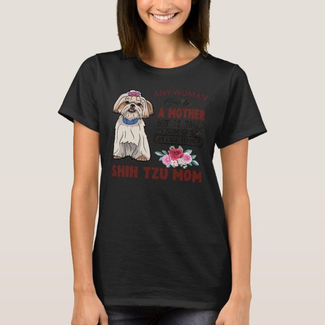 Camiseta Shih Tzu Mãe E Máscara De Rosto (Frente)