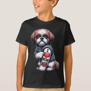 Camiseta Shih Tzu Mama Eu Amo Mãe Shih Tzu Tattoo Peles P