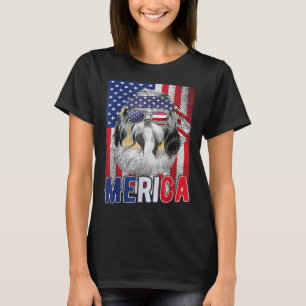 Camiseta Shih Tzu Merica Usa American Flag Patriotic Boys 4