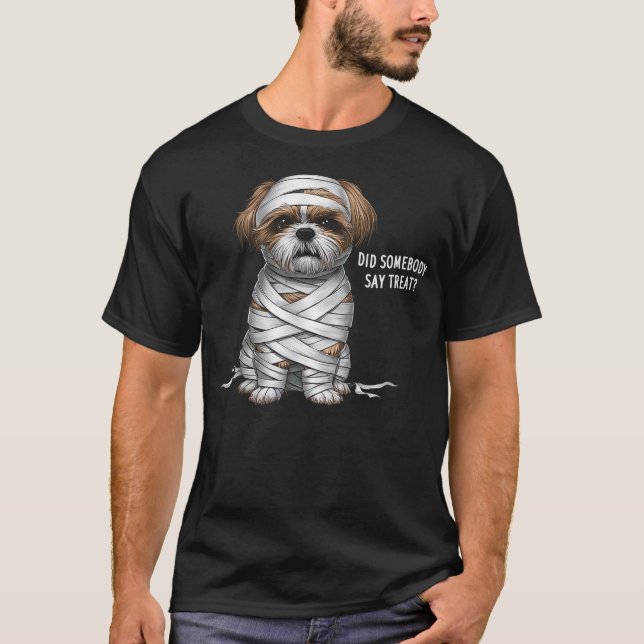 Camiseta Shih Tzu Mummy Halloween Dog (Frente)
