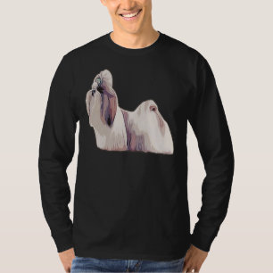Camiseta Shih Tzu No Cão De Leão De Silhouette Colorido De 