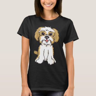 Camiseta Shih Tzu Ouro Brown White Dog