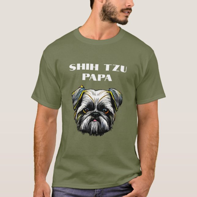 Camiseta Shih Tzu Papa T-Shirt (Frente)