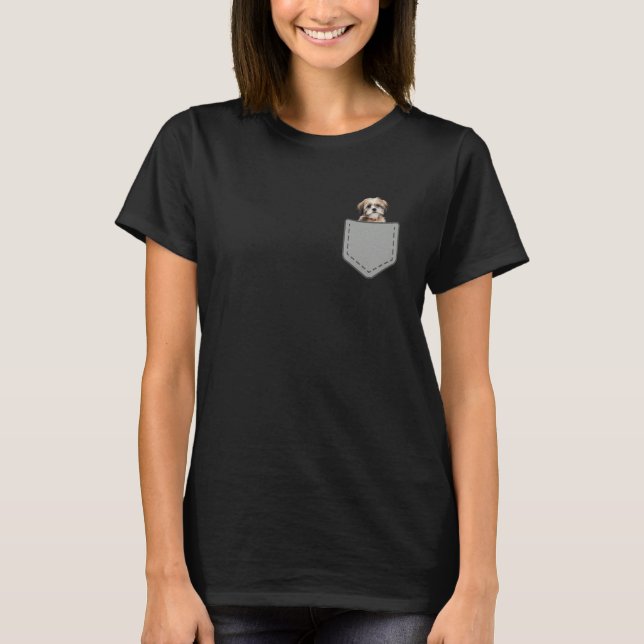 Camiseta Shih Tzu Puppy Dog In Your Pocket (Frente)