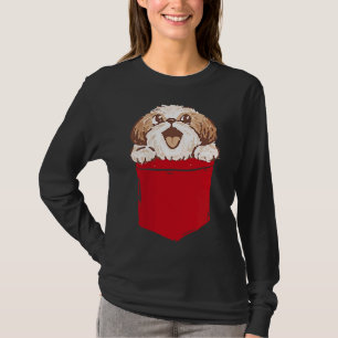 Camiseta Shih Tzu Puppy Dog No Seu Bolso