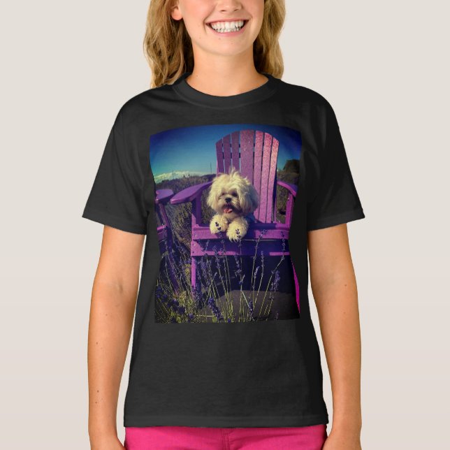 Camiseta Shih Tzu Relaxing in the Sun (Dogs, Puppy) (Frente)