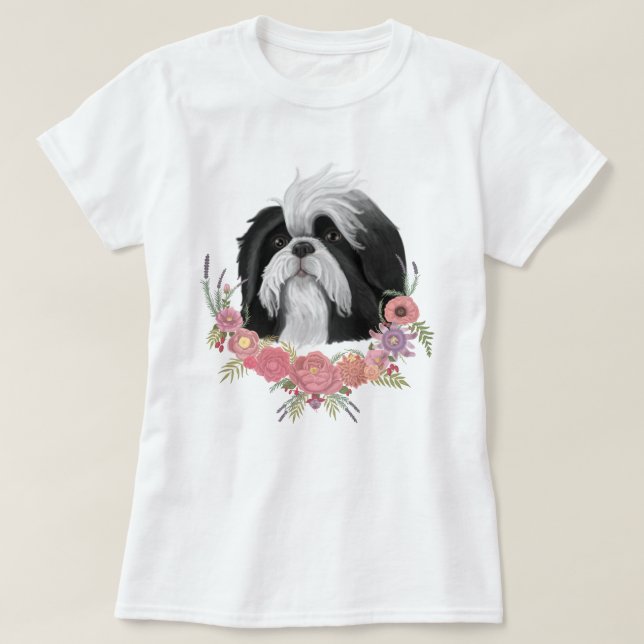 Camiseta Shih Tzu T-Shirt (Frente do Design)
