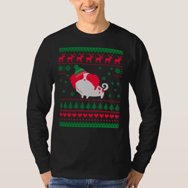 Camiseta Shih Tzu Ugly Christmas Sweater Xmas Shih Tzu 202 (Frente)