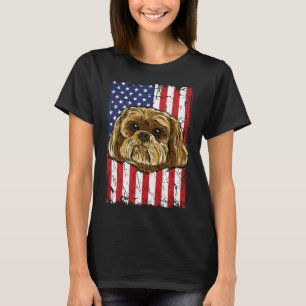 Camiseta Shih Tzu Usa Flag