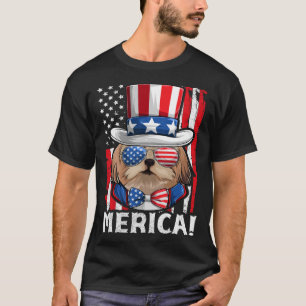 Camiseta Shih Tzu USA Patriotic Dog Roupa Flag M