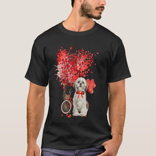 Camiseta Shih Tzu Valentines Day  Dog  Happy Valentine (Frente)