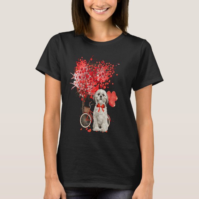 Camiseta Shih Tzu Valentines Day  Dog  Happy Valentine (Frente)