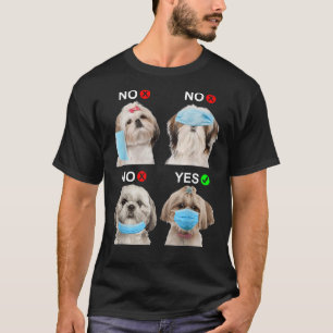 Camiseta Shih Tzu Veste Rosto Máscara Direita Cachorro Para