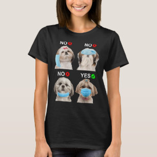 Camiseta Shih Tzu Veste Rosto Máscara Direita Cachorro Para