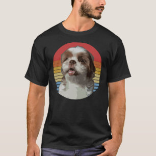 Camiseta Shih Tzu Vintage Retro Face Cão