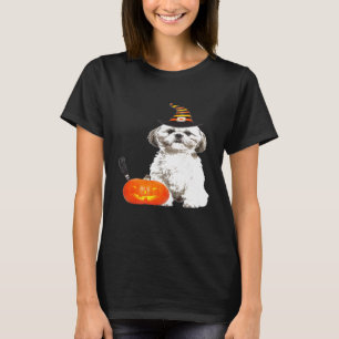Camiseta Shih Tzu Witch Hat Halloween Dog Figurume Premium