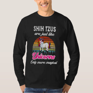 Camiseta Shih Tzus Retro Unicorn Vintage Sunset