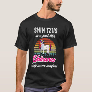 Camiseta Shih Tzus Retro Unicorn Vintage Sunset