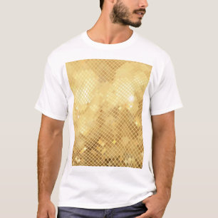 Camiseta Shimmering Douradas Ondas: Textura Mosaica