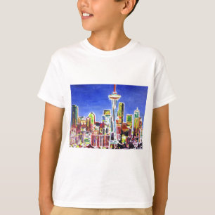 Camiseta Shimmerling Skyline Of Seattle Com Agulha Espacial
