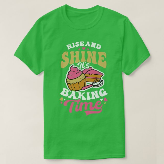 Camiseta Shine, é o tempo de assar Design cozinheiros (Frente do Design)