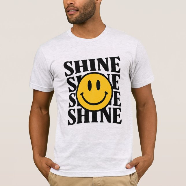 Camiseta SHINE Retro Smiley Face Bold Typography T-Shirt (Frente)