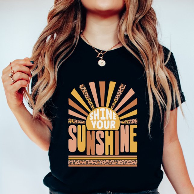 Camiseta Shine Your Sunshine; Retro Positive Summer (Criador carregado)