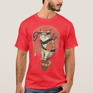 Camiseta Shinobi Cat Ukiyo-e Samurai Cat Arte Japonesa