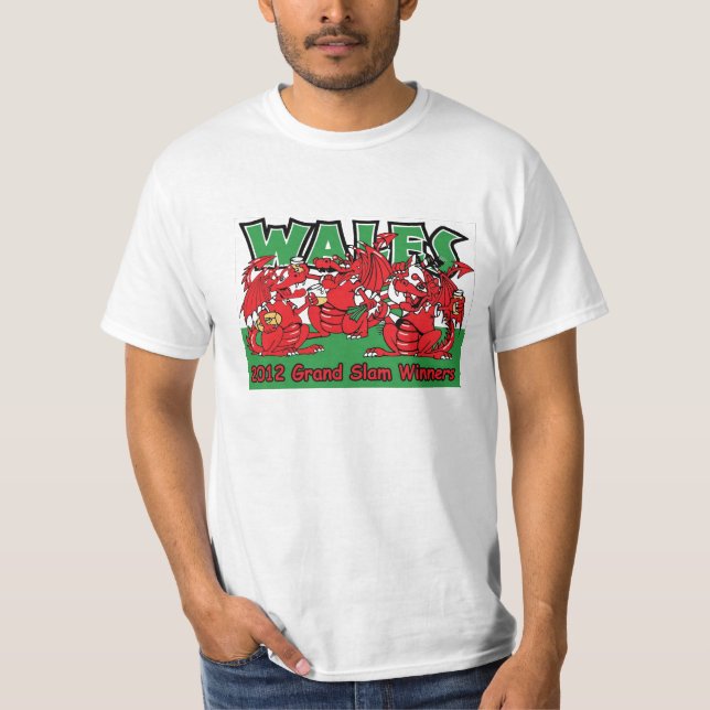 Camiseta Shir 2012 dos dragões T de Galês dos vencedores do (Frente)