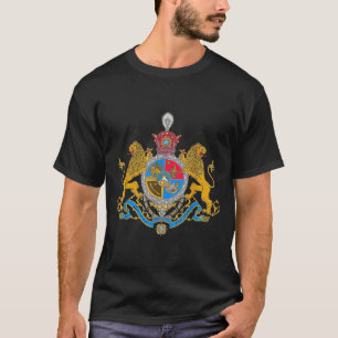 Camiseta Shir o khorshid bandeira iraniana pahlavi leão e s