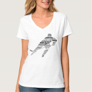 Camiseta Shirsey de Arte de Palavras em Línguas de Hóquei