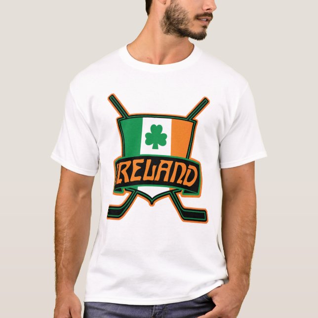 Camiseta Shirsey de Hóquei no Gelo na Irlanda com Nome e Nú (Frente)