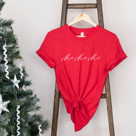 Camiseta Shirt de Natal de Script Minimalista Ho Ho