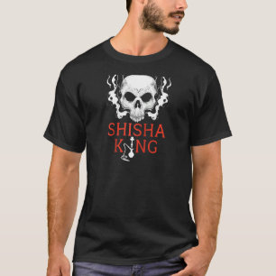 Camiseta Shisha King Skull Smoker Hookah Water Pipe Narghil