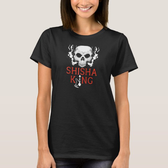 Camiseta Shisha King Skull Smoker Hookah Water Pipe Narghil (Frente)