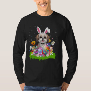 Camiseta Shiu Poo Dog Easter Ovo Hunt Cony Ear Páscoa Sund