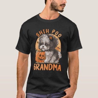 Camiseta Shiu Poo Dog Para A Vovó Mulher Cachorro Soa Engra