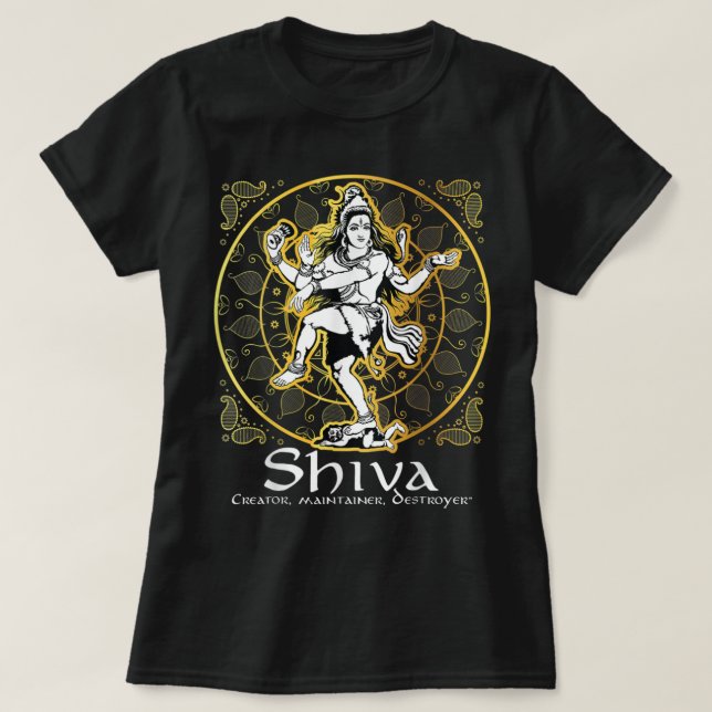 Camiseta Shiva 'Criador, Mantenedor, Destruidor' Deuses Hin (Frente do Design)