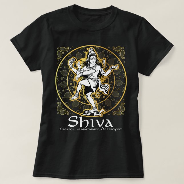 Camiseta Shiva 'Criador, Mantenedor, Destruidor' Deuses Hin (Frente do Design)