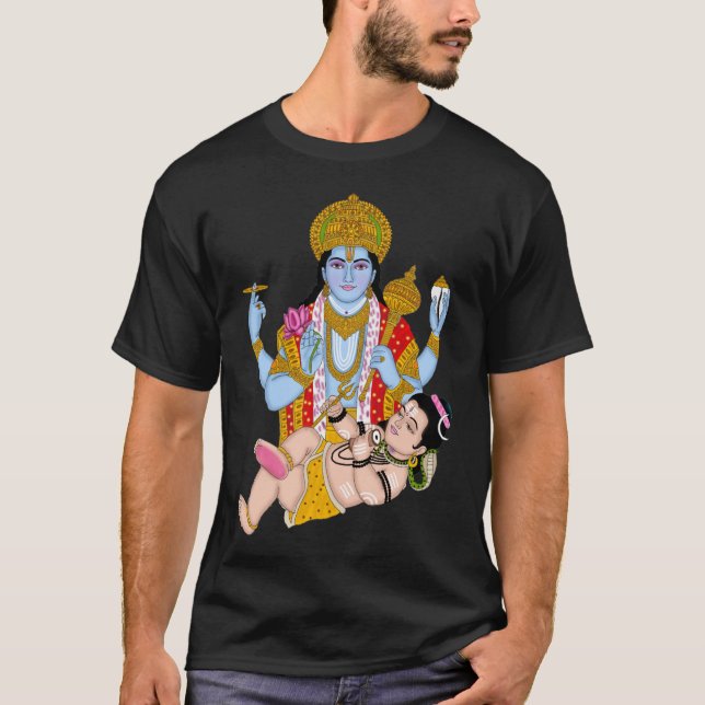 Camiseta Shiva & Vishnu T-Shirts – Spiritual Wear for Devot (Frente)