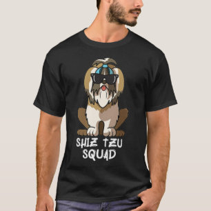 Camiseta Shiz zu Squad com óculos de sol Engraçado Cachor