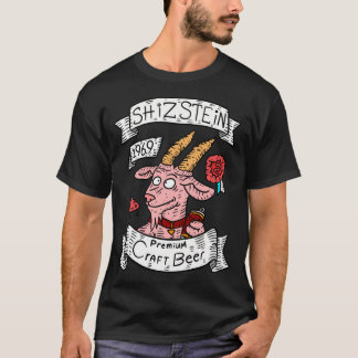 Camiseta Shizstein. Logotipo de cerveja do artesanato. Cabr